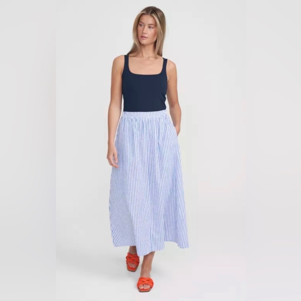 Size Small Holebrook Sweden 🇸🇪 Sustainable Emily Linen Striped Skirt NWOT
